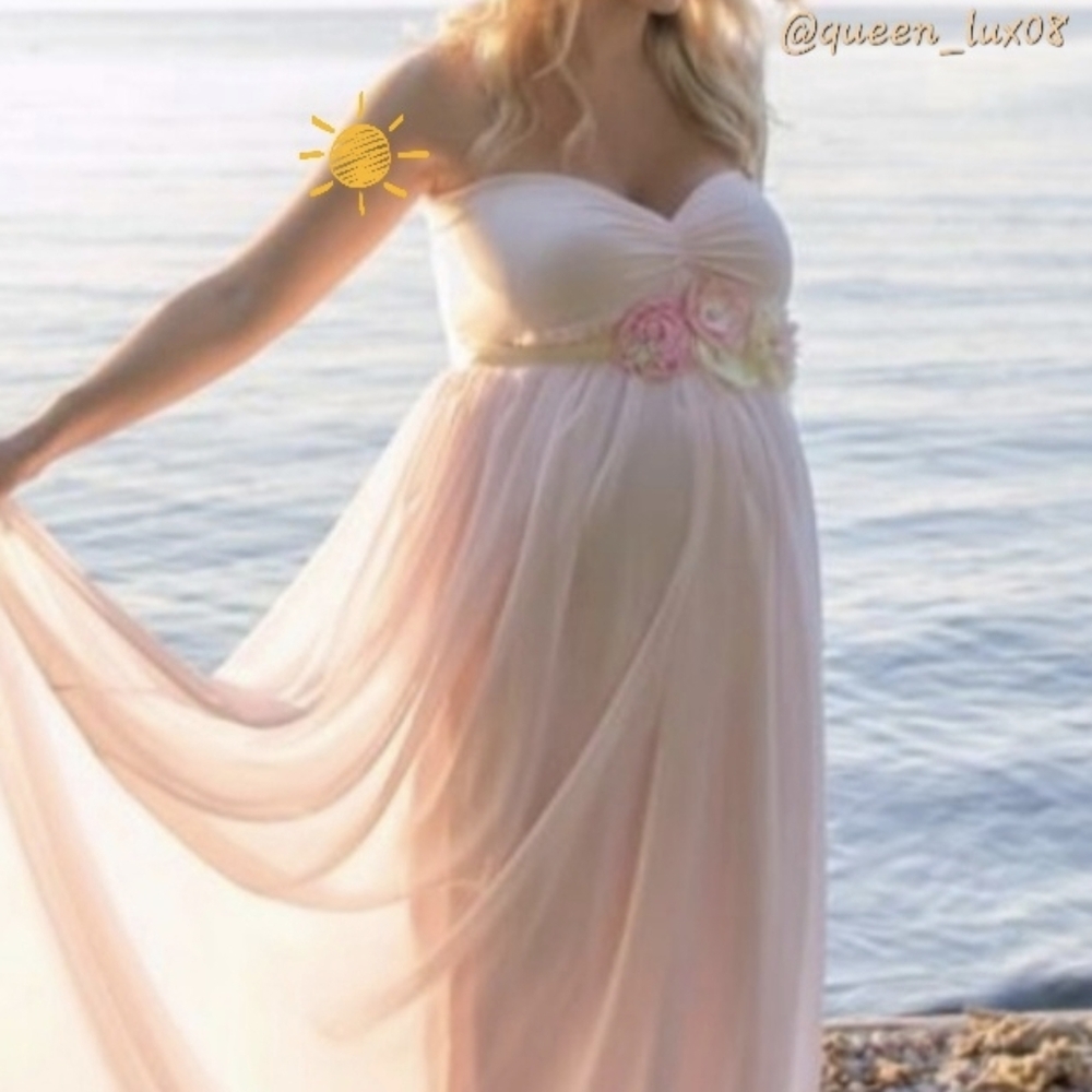 Beautiful blush pink Maternity dress in  shade 54"